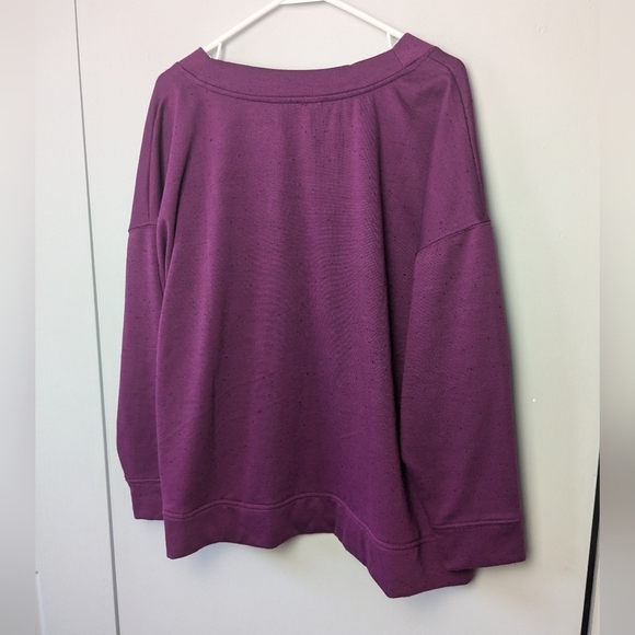 PENNINGTONS Plus Size Cardigan Size 2X Purple With Black Dots - Picture 7 of 9